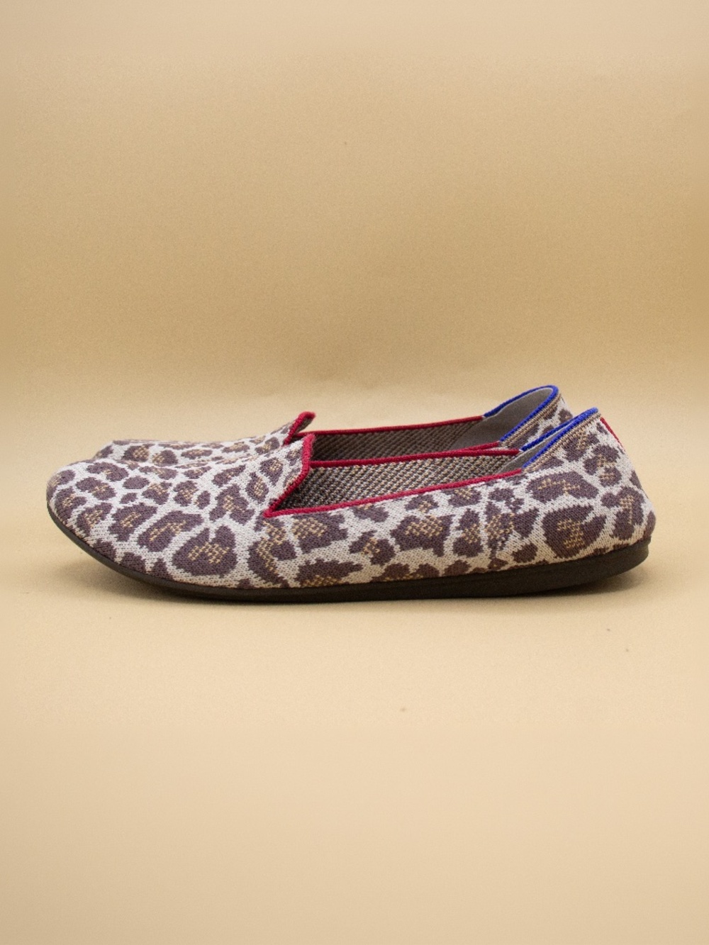 Rothy's Loafer Mocha Spot Leopard Knit Slip On Round Toe Shoes Women's 9